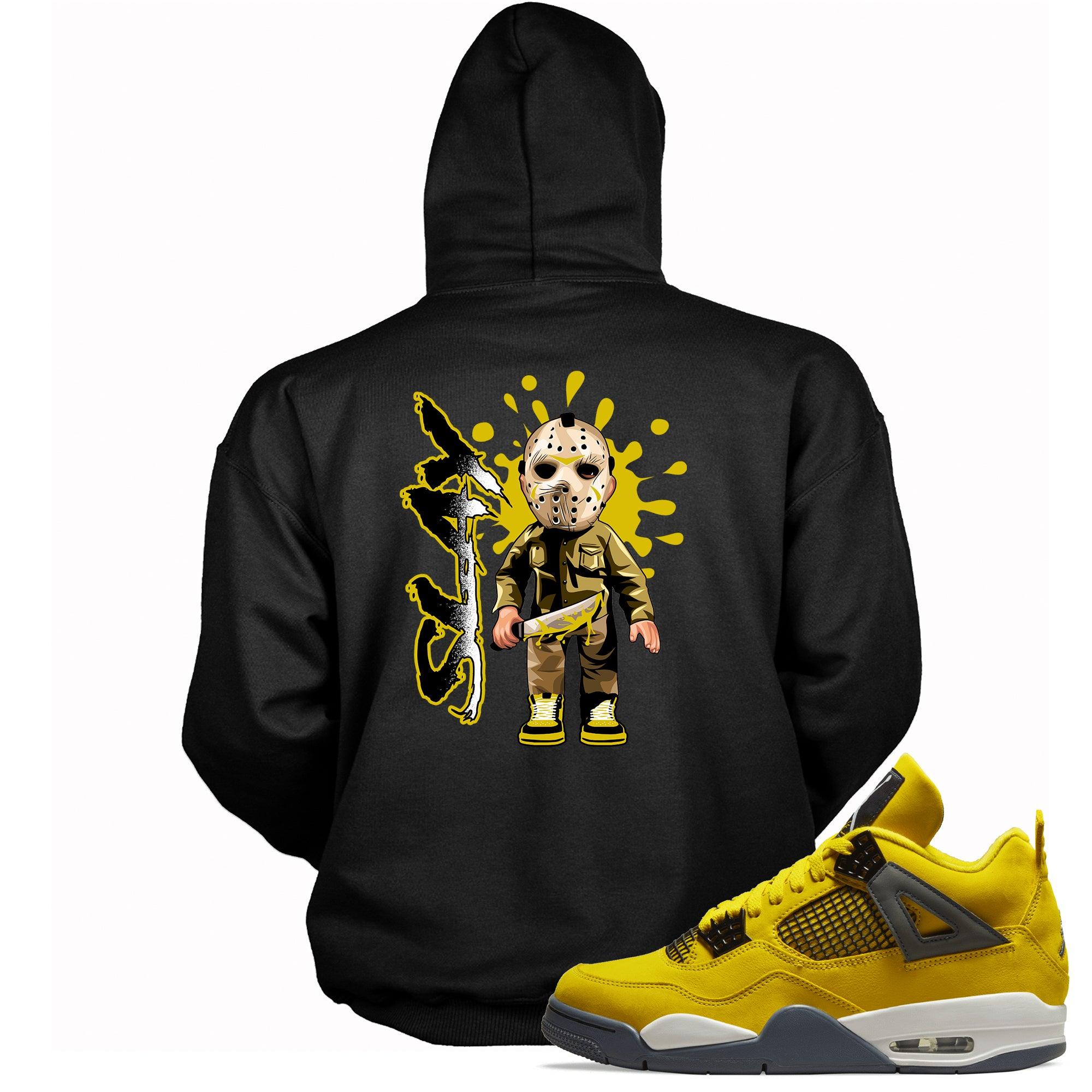 Black Slay Hoodie AJ 4 Retro Lightning 2021 photo