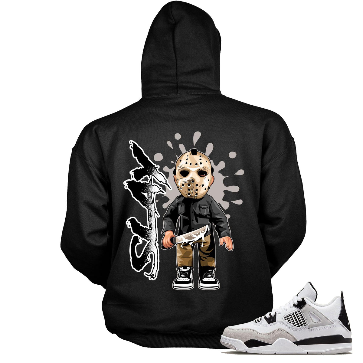 Black Slay Hoodie AJ 4 Retro Military Black photo