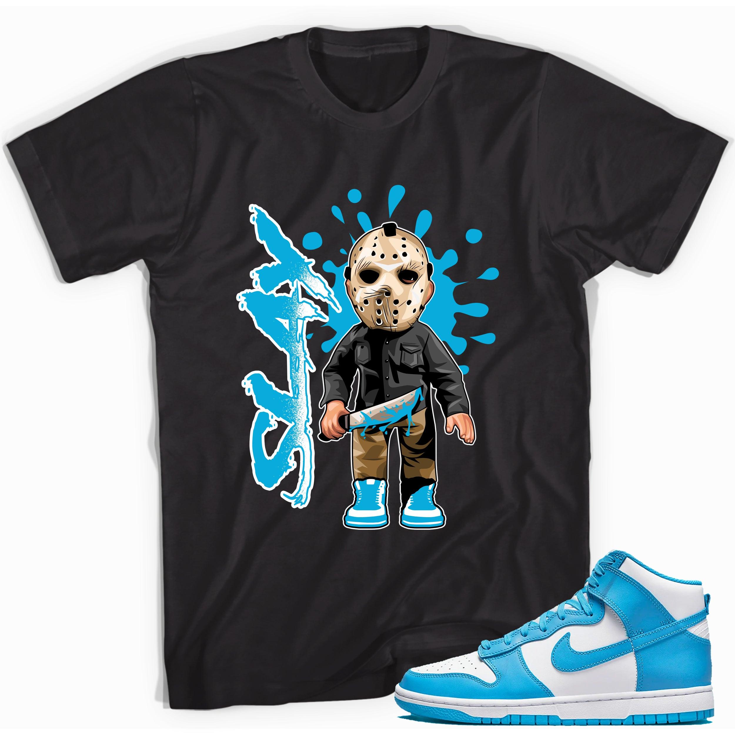Black Slay Shirt Nike Dunk High Retro Laser Blue photo
