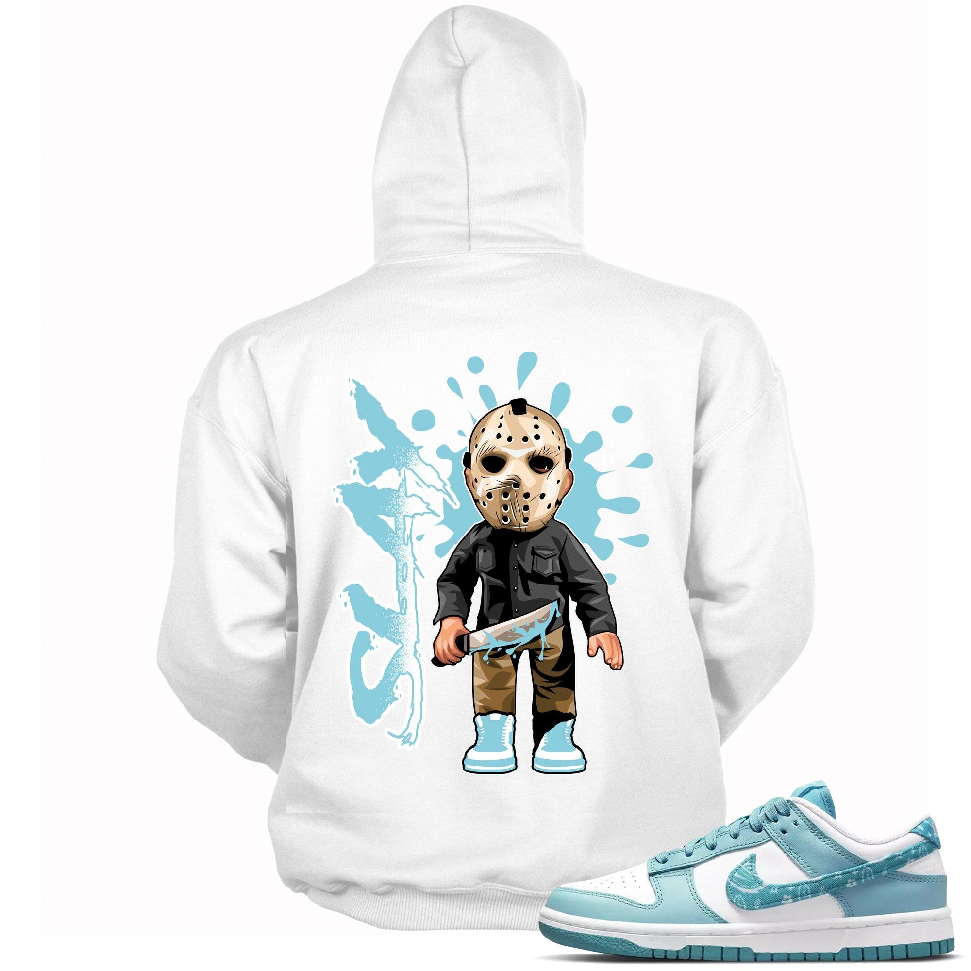 White Slay Sneaker Hoodie Nike Dunk Low Essential Paisley Pack Worn Blue photo