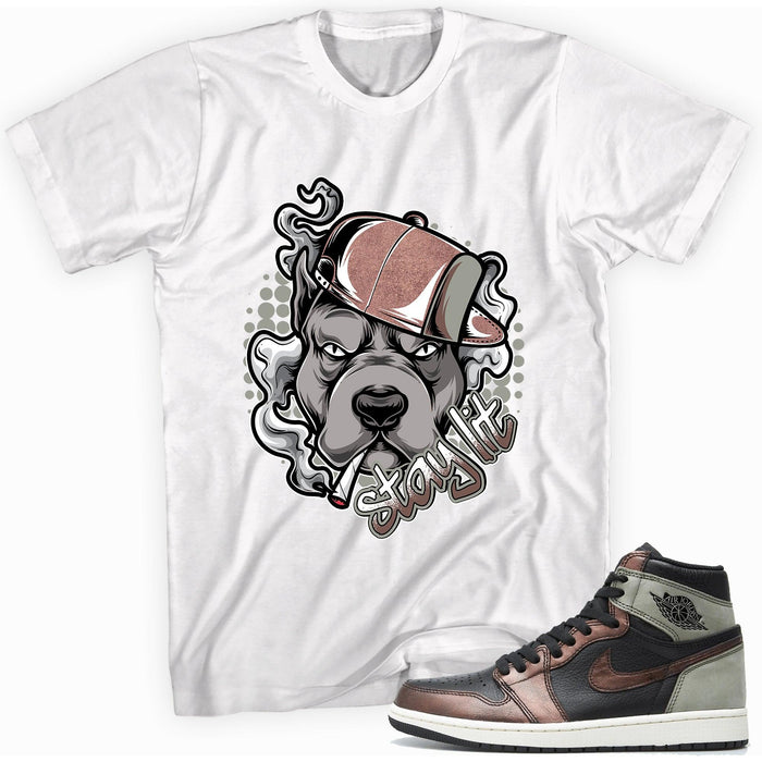 Stay Lit Shirt AJ 1 Patina photo