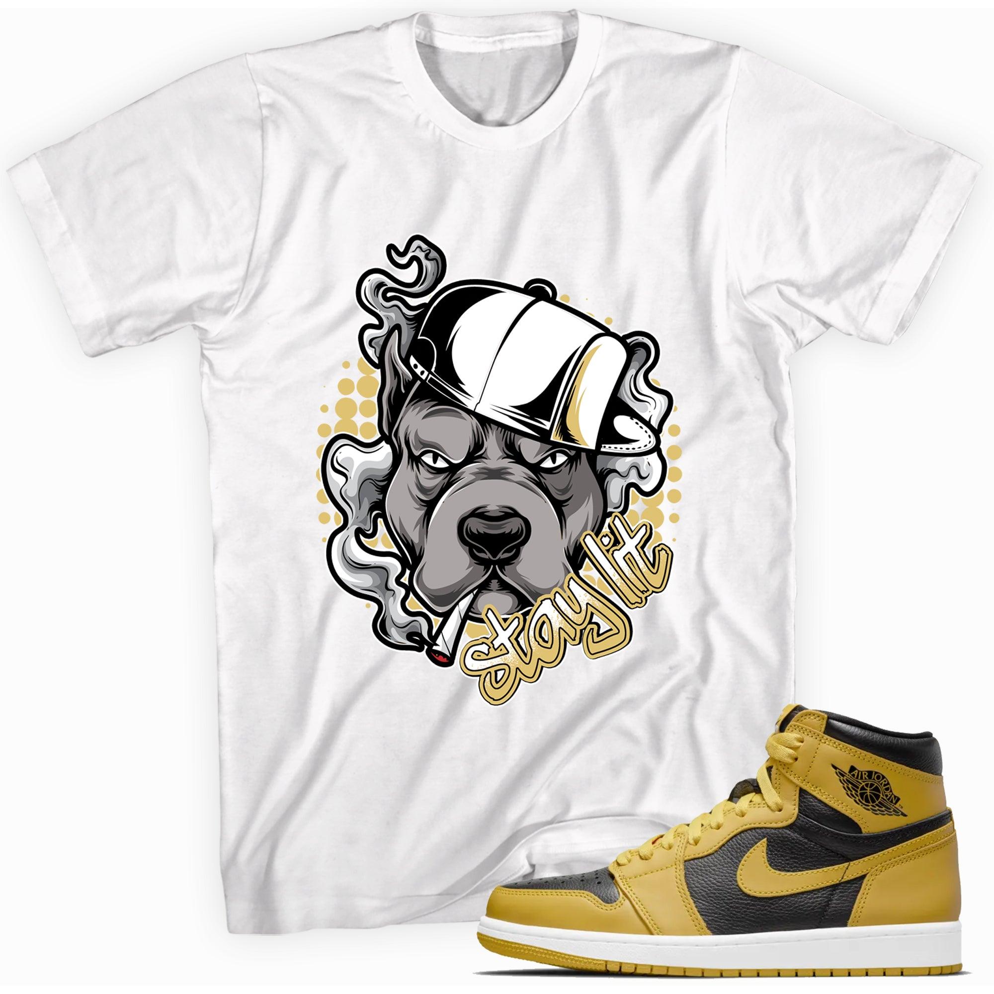 Stay Lit Sneaker Tee AJ 1 Retro High Pollen photo