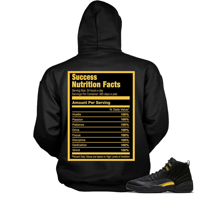 Success Nutrition Facts Hoodie AJ 12 Black Taxi photo