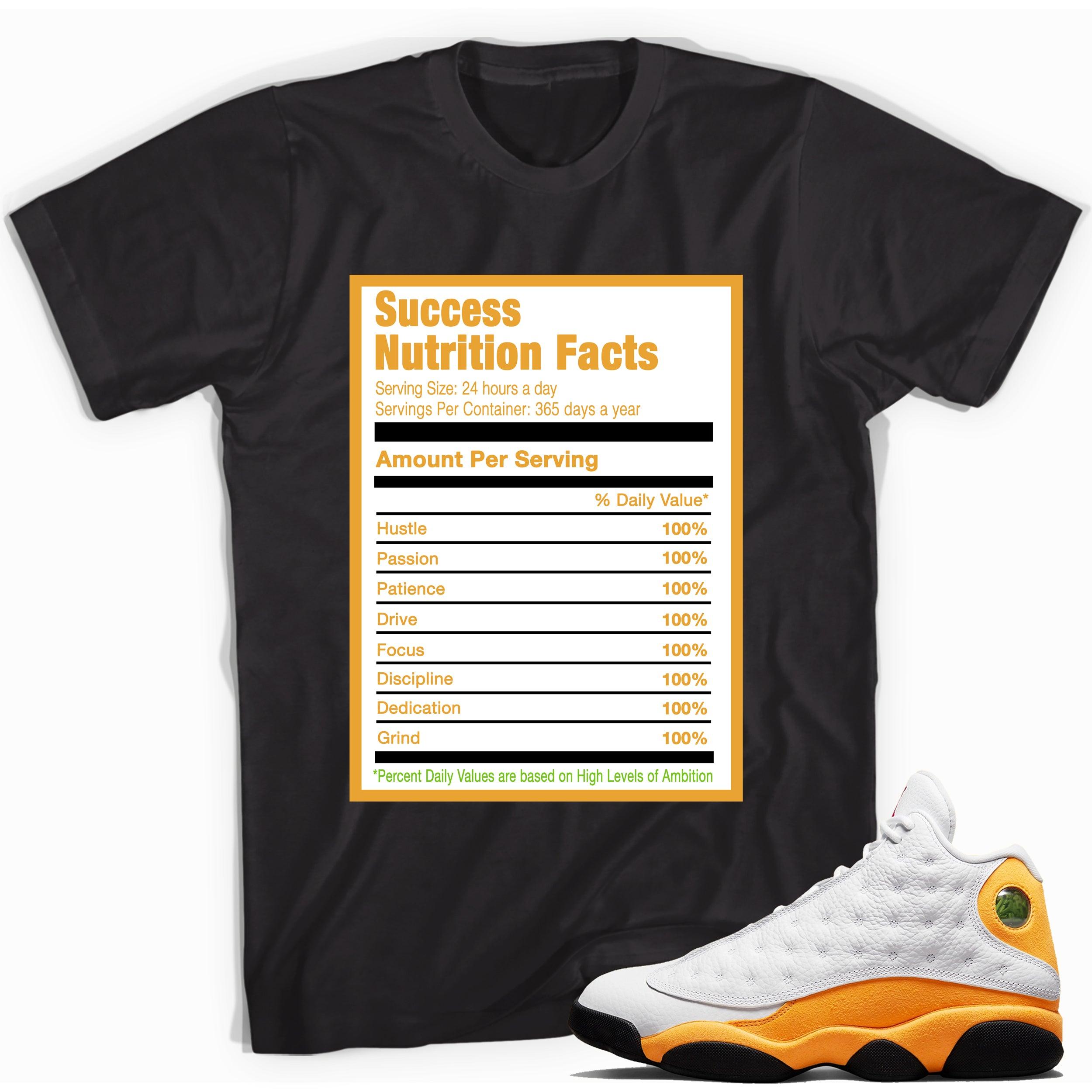 Success Nutrition Facts Sneaker Tee AJ 13 Retro Del Sol photo