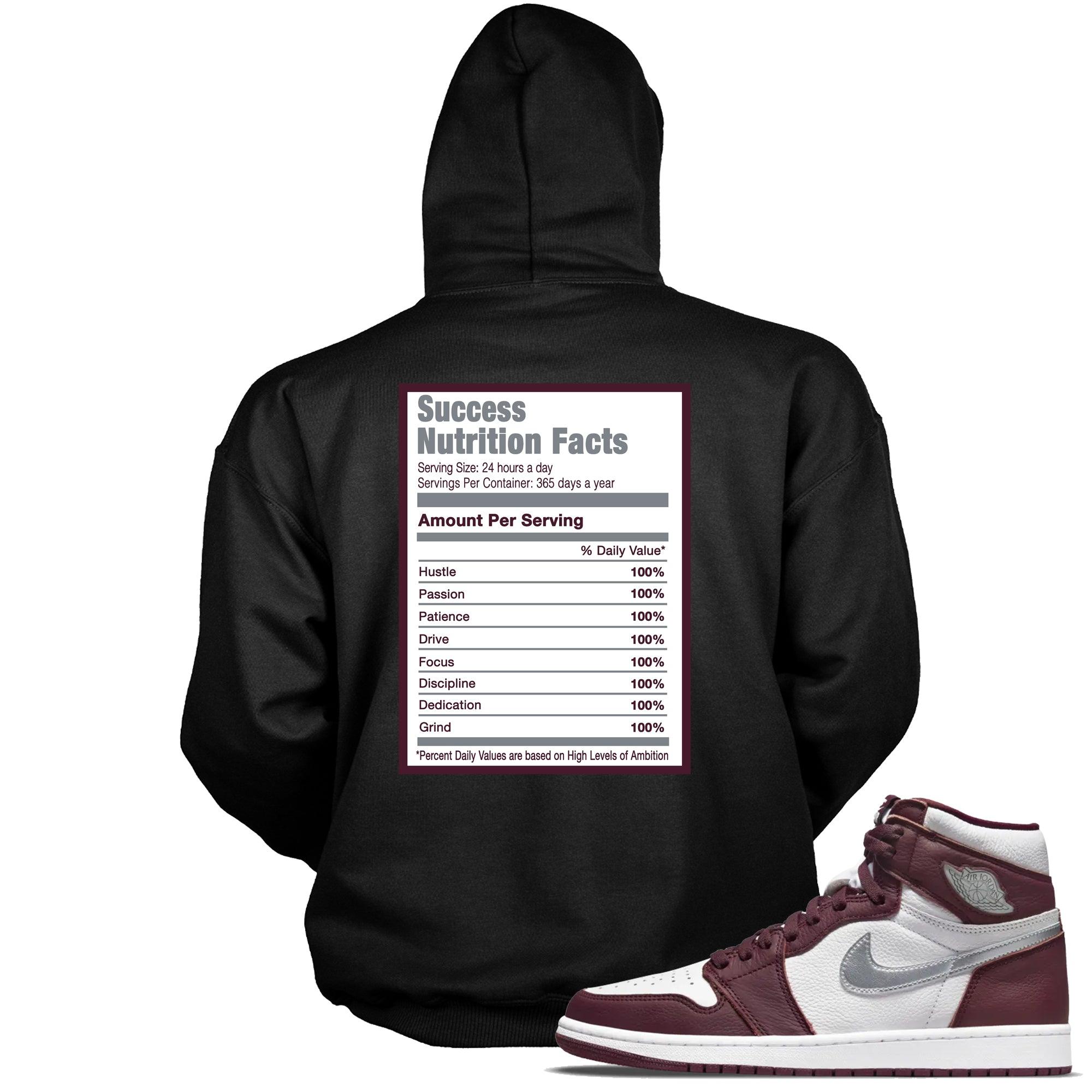 Success Nutrition Facts Hoodie AJ 1 Bordeaux photo