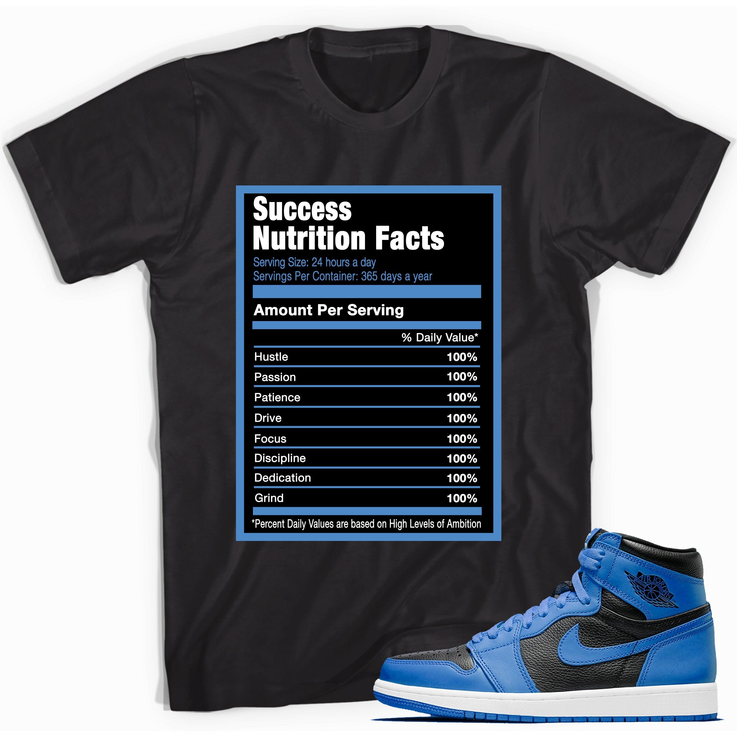 Success Nutrition Facts Sneaker Tee AJ 1 Dark Marina Blue photo