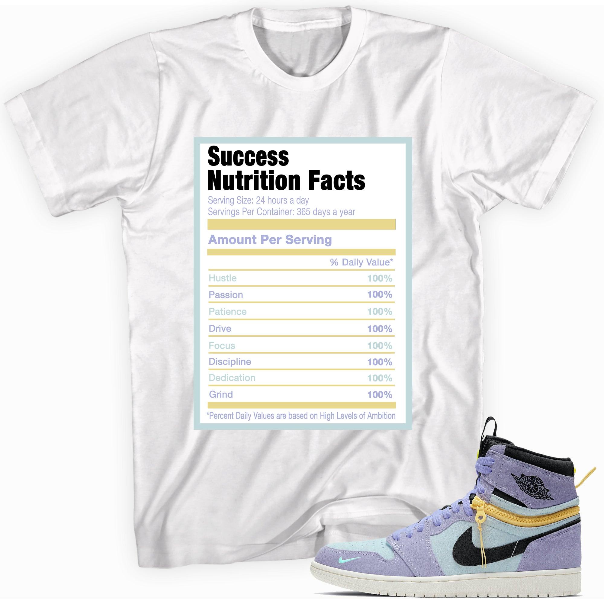 Success Nutrition Facts AJ 1 SWITCH Purple Pulse Shirt photo