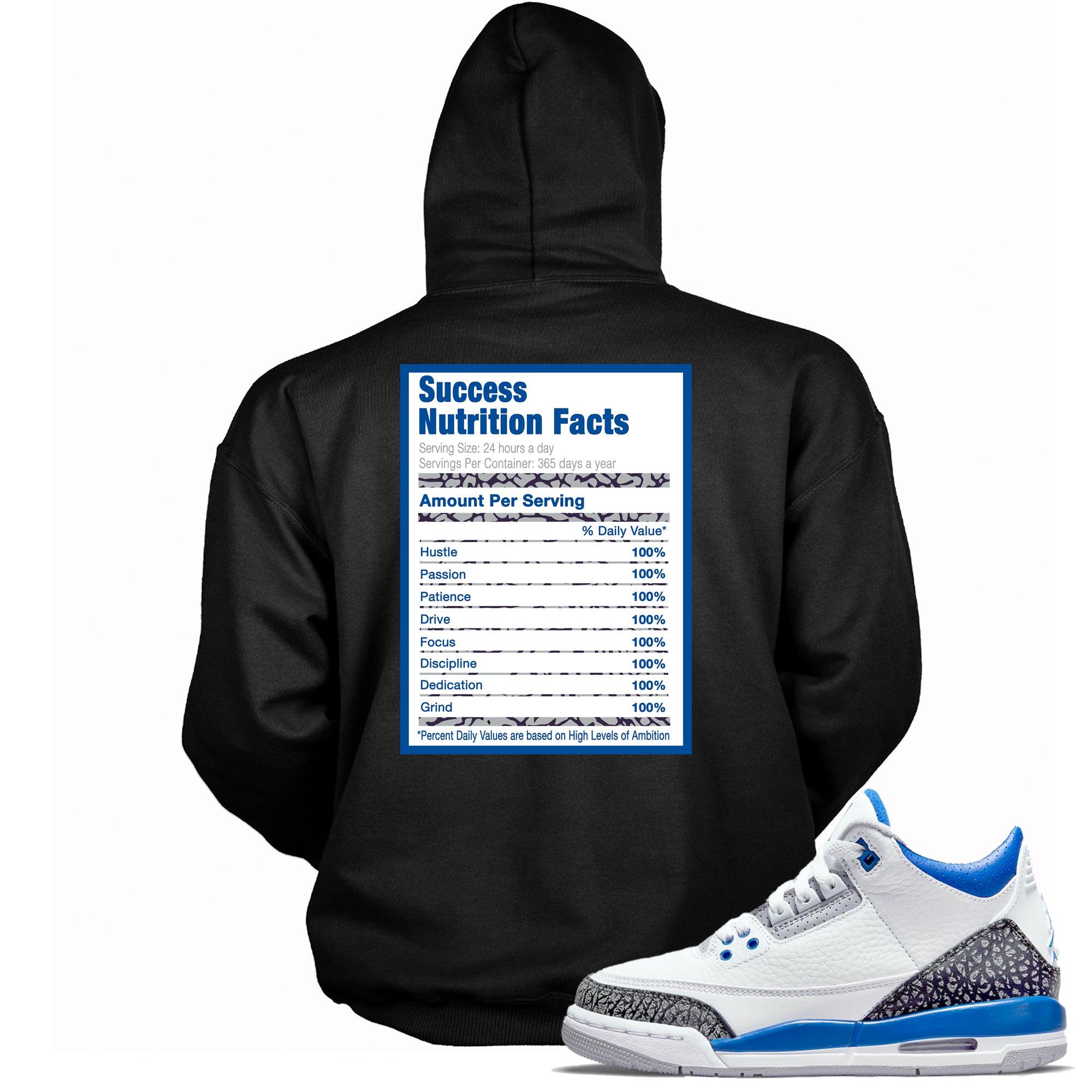 Success Nutrition Facts Sneaker Sweatshirt AJ 3 Retro Racer Blue photo