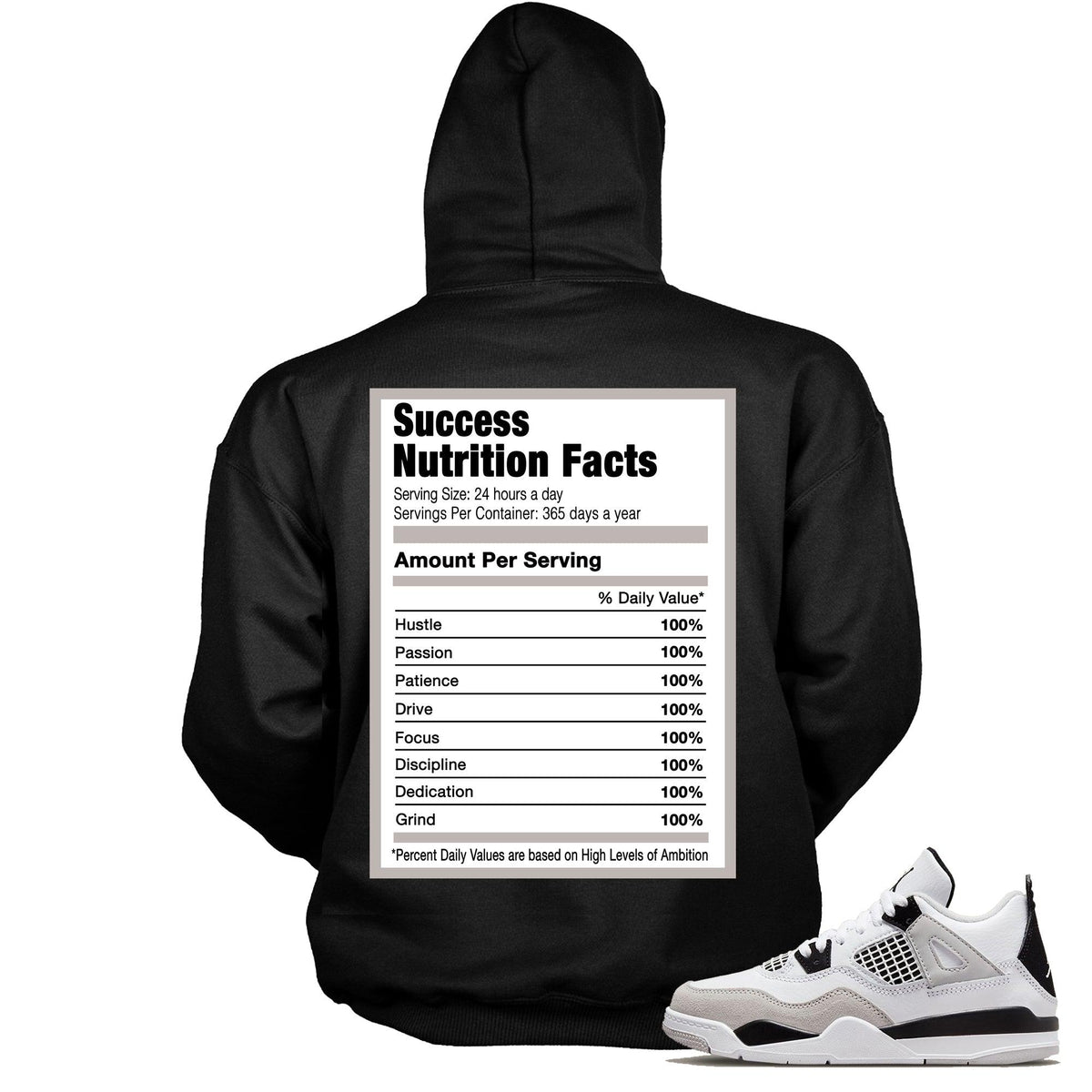 Success Nutrition Hoodie AJ 4 Retro Military Black photo
