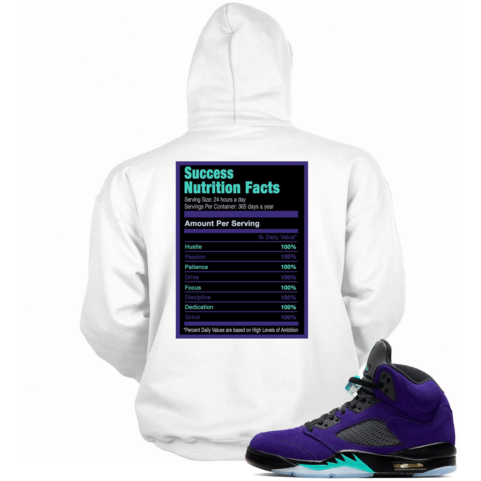 Success Nutrition Facts Sneaker Sweatshirt AJ 5s Alternate Grape photo
