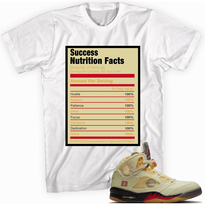 Success Nutrition Facts Shirt AJ 5 Off White Sal photo