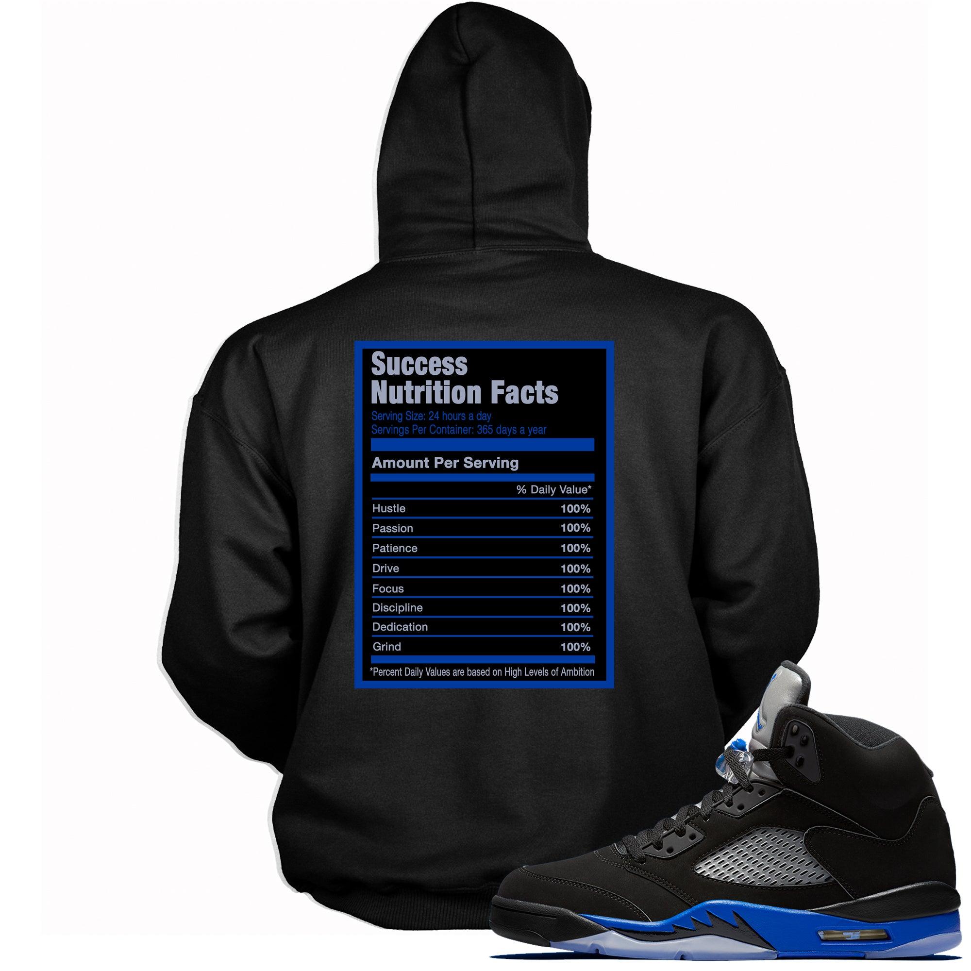 Success Nutrition Facts Sneaker Sweatshirt AJ 5 Racer Blue photo