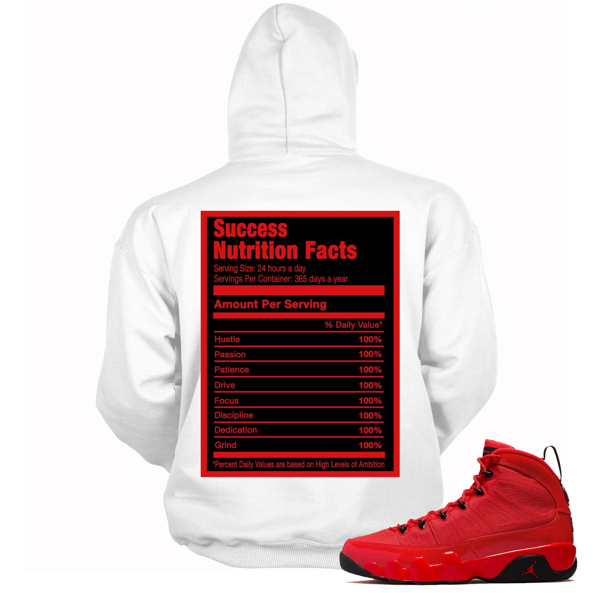 Success Nutrition Facts Sneaker Sweatshirt AJ 9 Retro Chile Red photo
