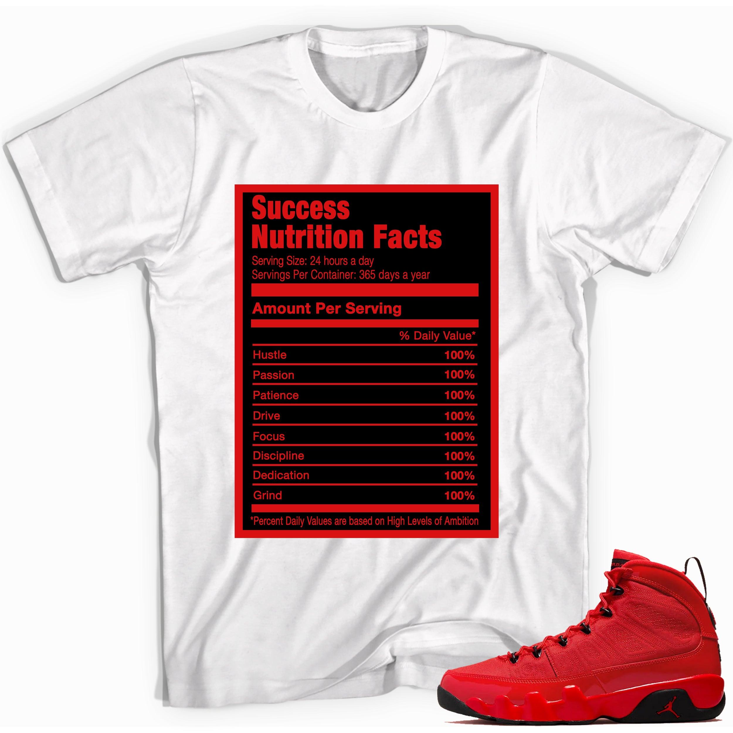 Success Nutrition Facts Shirt AJ 9 Retro Chile Red photo