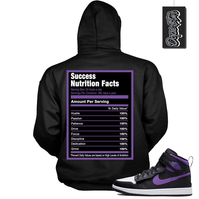 Success Nutrition Hoodie AJ 1 High FlyEase Black Bright Violet photo