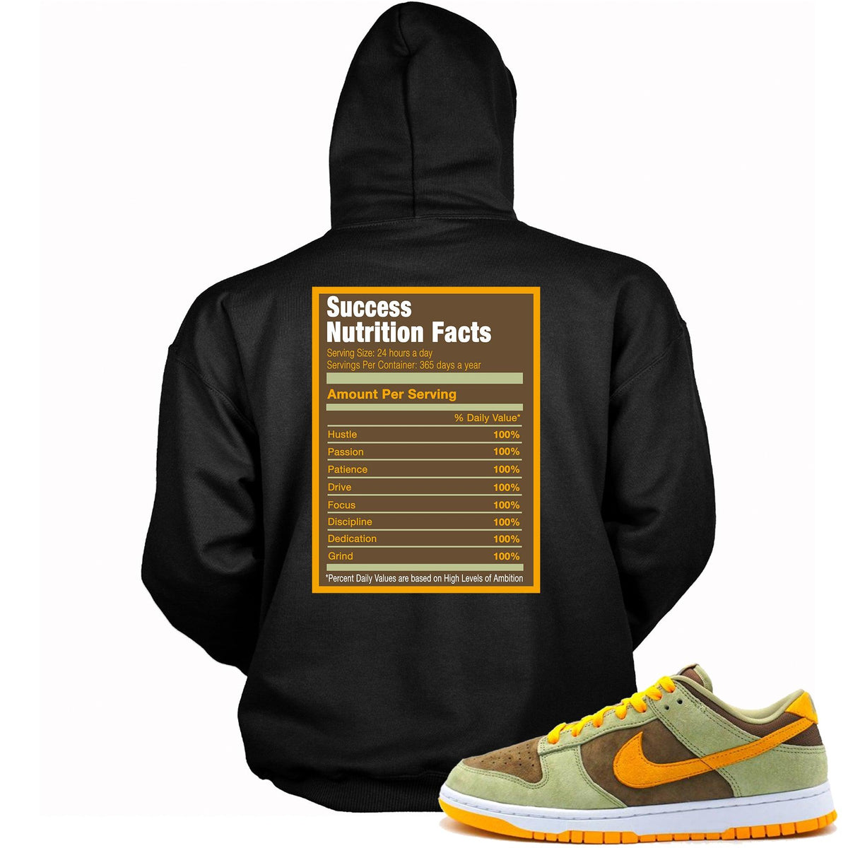 Success Nutrition Sweatshirt Nike Dunk Low Olive Brown Orange photo