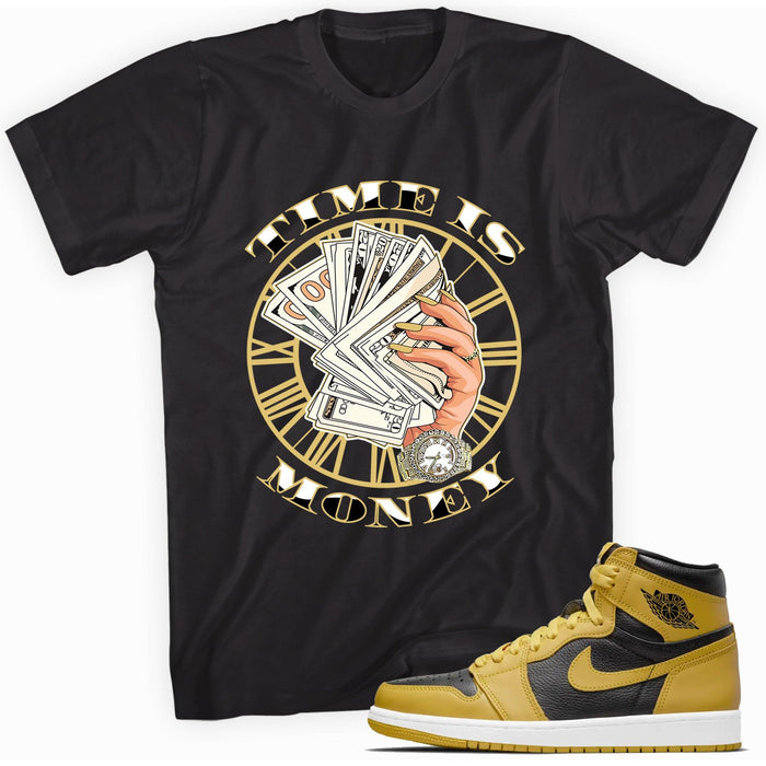 Black Time Is Money Shirt AJ 1s Retro High Pollen photo 