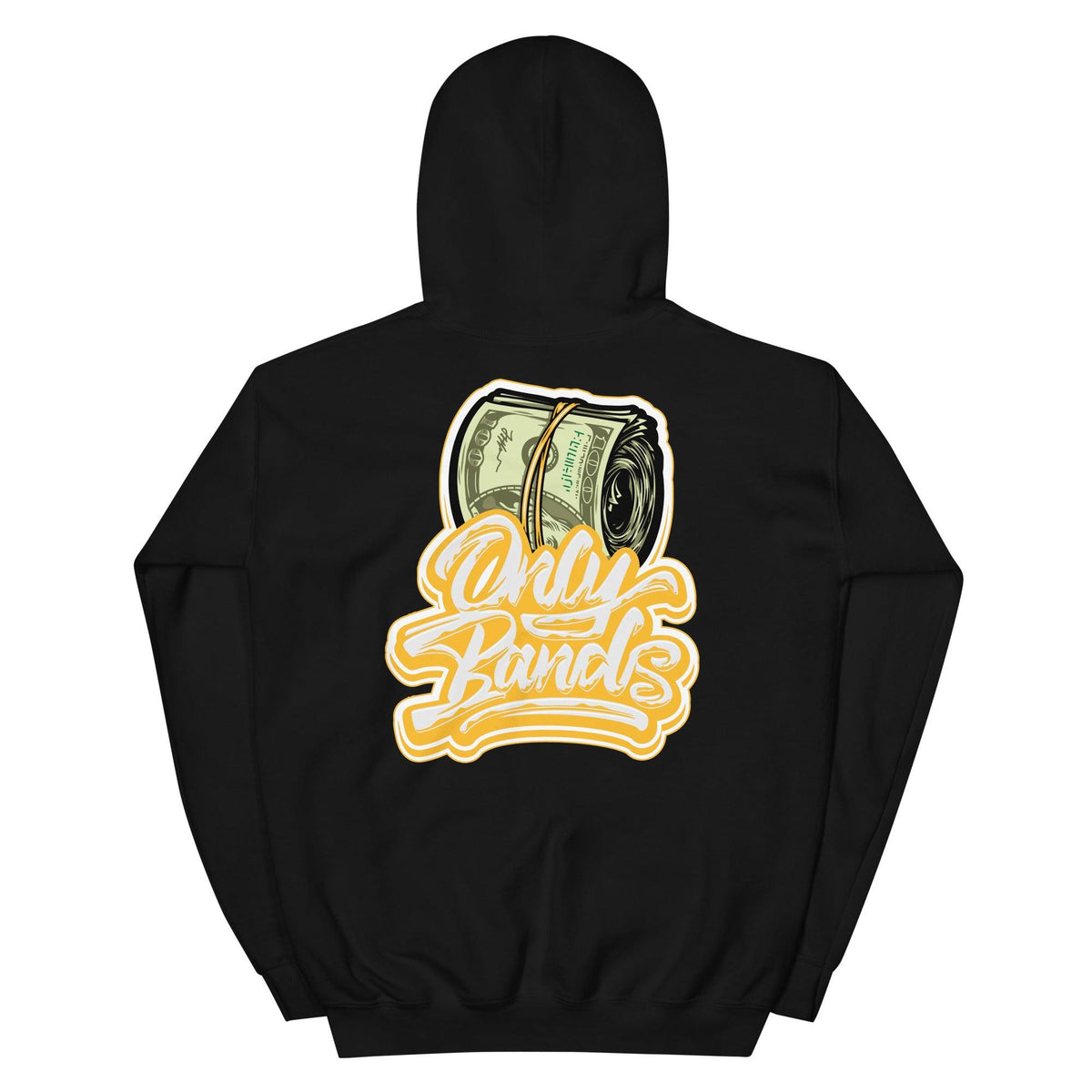 Black Only Bands Hoodie AJ 1 Mid White University Gold photo