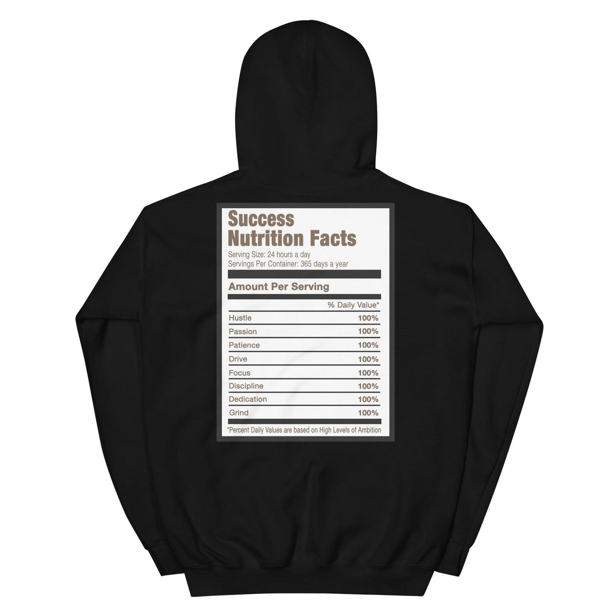 Black Success Nutrition Facts Hoodie AJ 1 Mocha photo