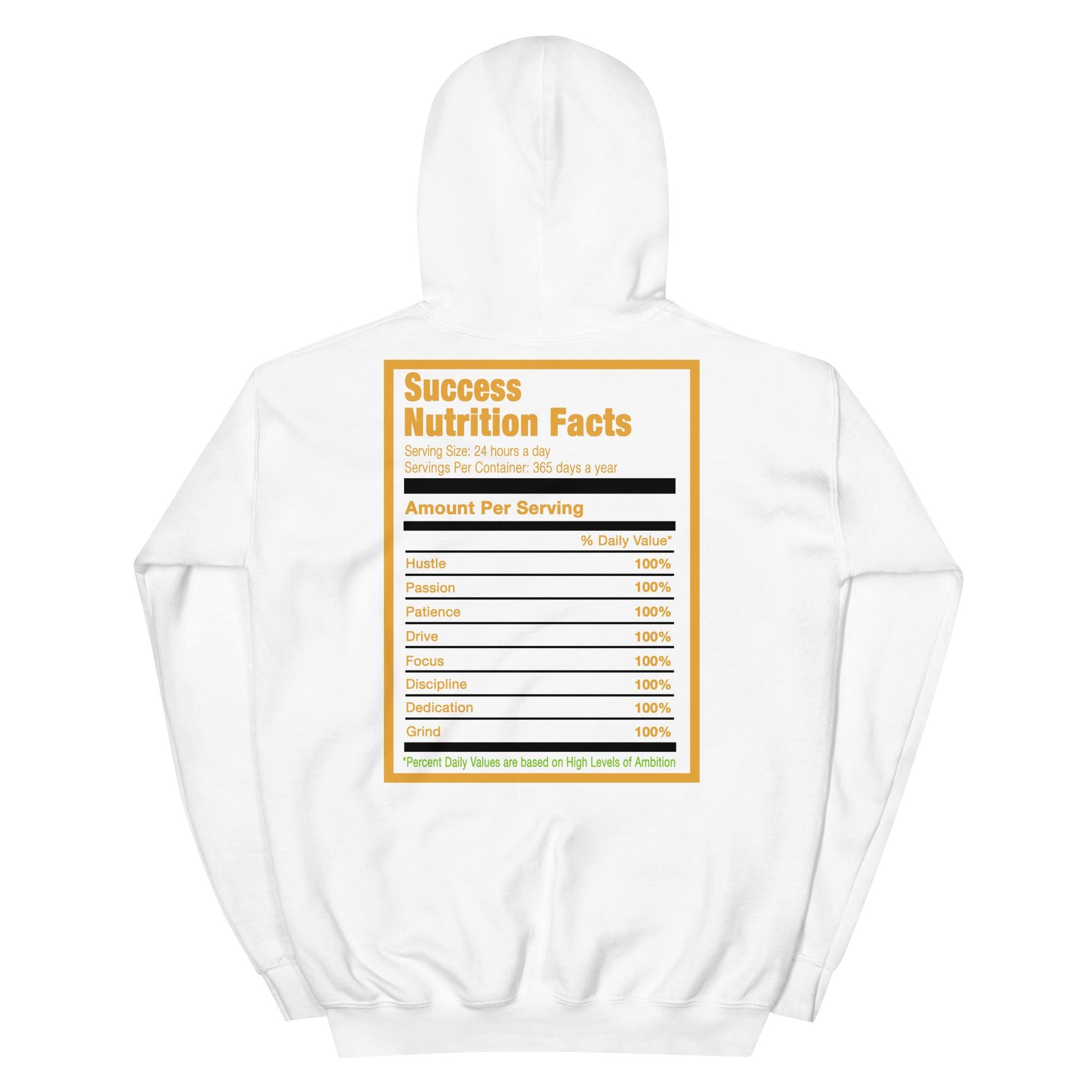 white Success Nutrition Facts Hoodie AJ 13 Retro Del Sol photo