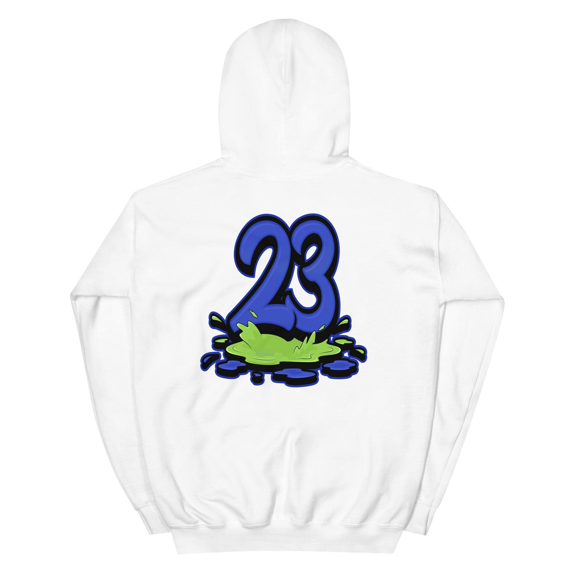 White 23 Melting Hoodie AJ 13 Hyper Royal photo