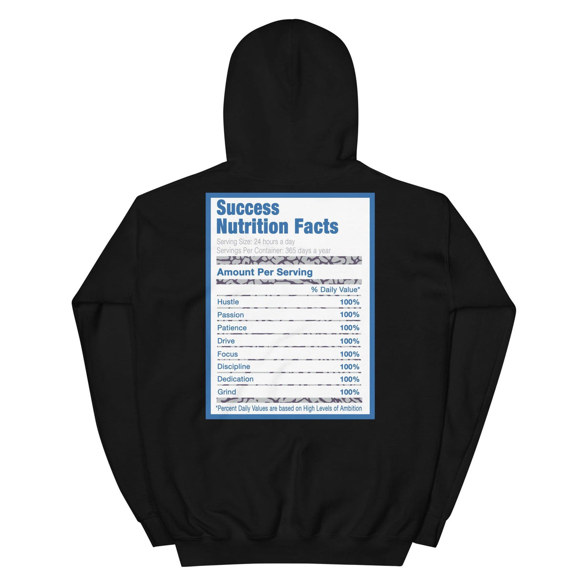 Black Success Nutrition Facts Hoodie AJ 3 Retro Racer Blue photo