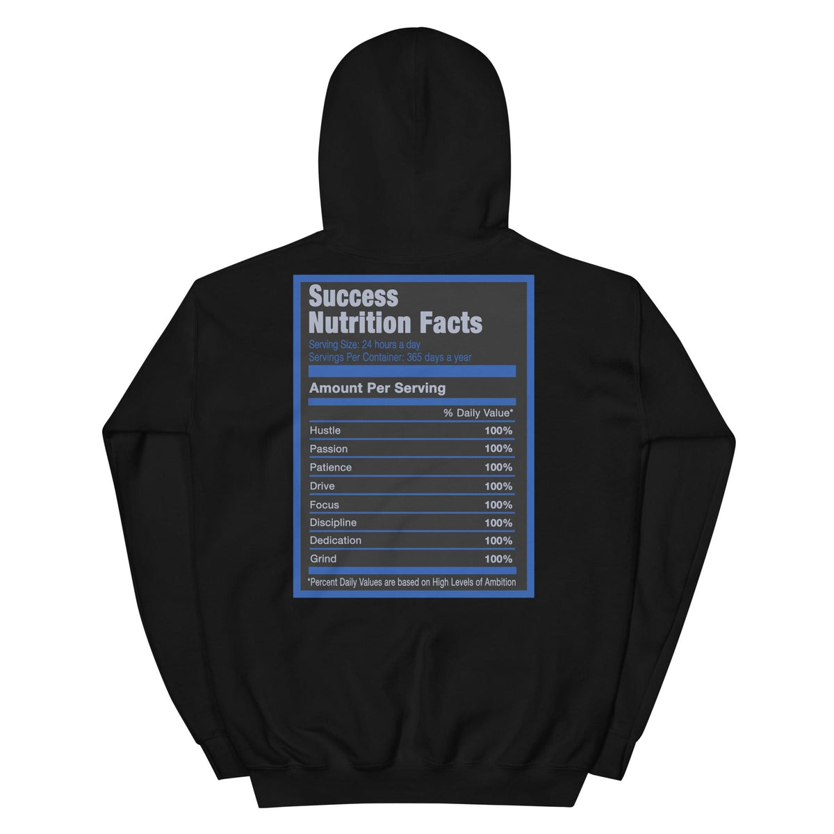 Black Success Nutrition Facts Hoodie AJ 5 Racer Blue photo