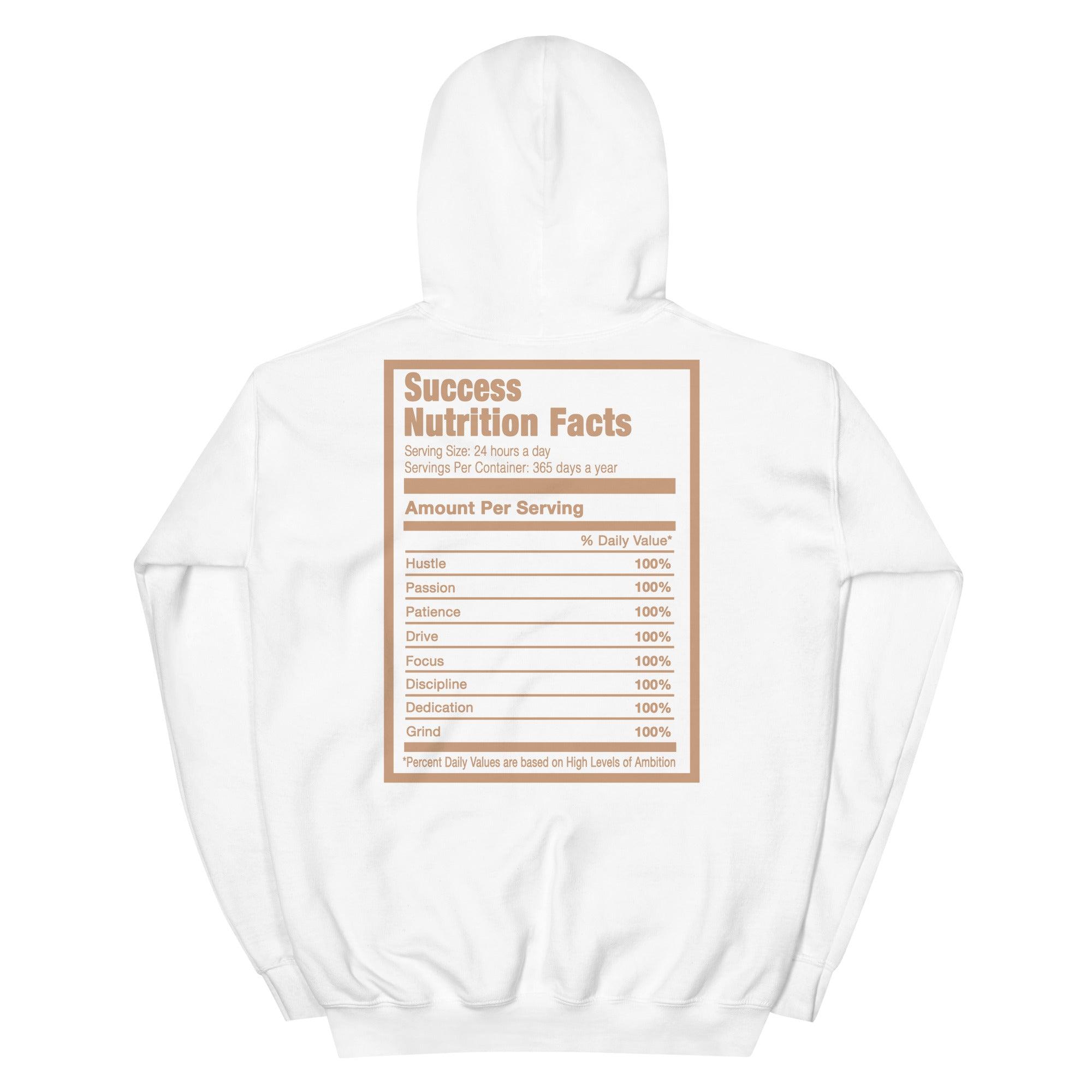 White Success Nutrition Fact Hoodie Nike Dunk Low Light Cognac photo