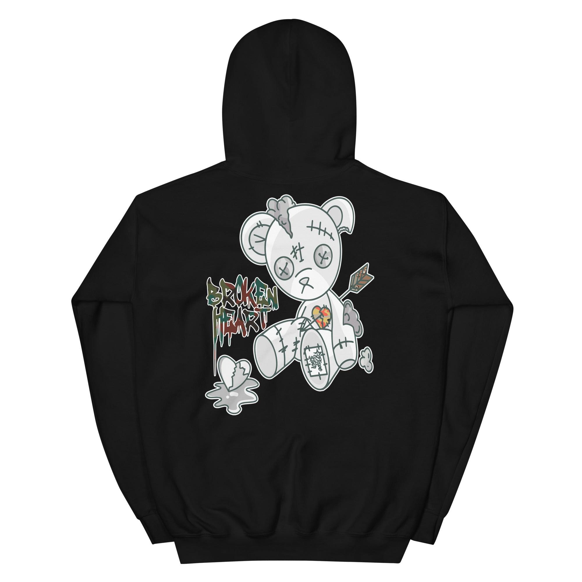 Black Broken Heart Bear Hoodie Nike Dunk Low Sail Multi Camo photo