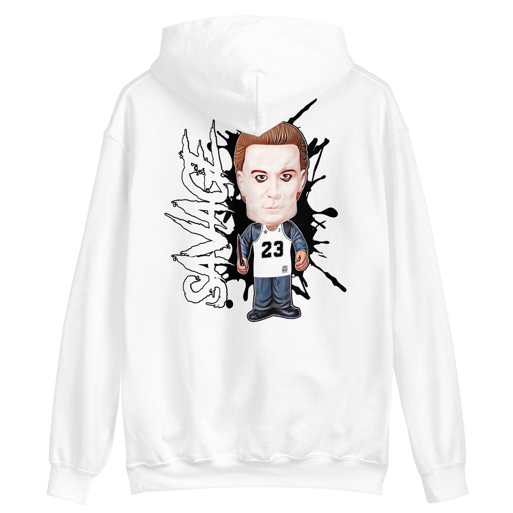 White Michael Myers Hoodie for Nike Blazer Low Sacai Black Patent Leather photo