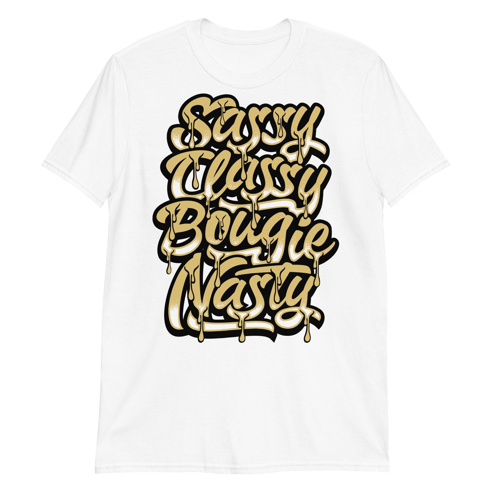 White Sassy Classy Shirt AJ 1 Retro High Pollen photo