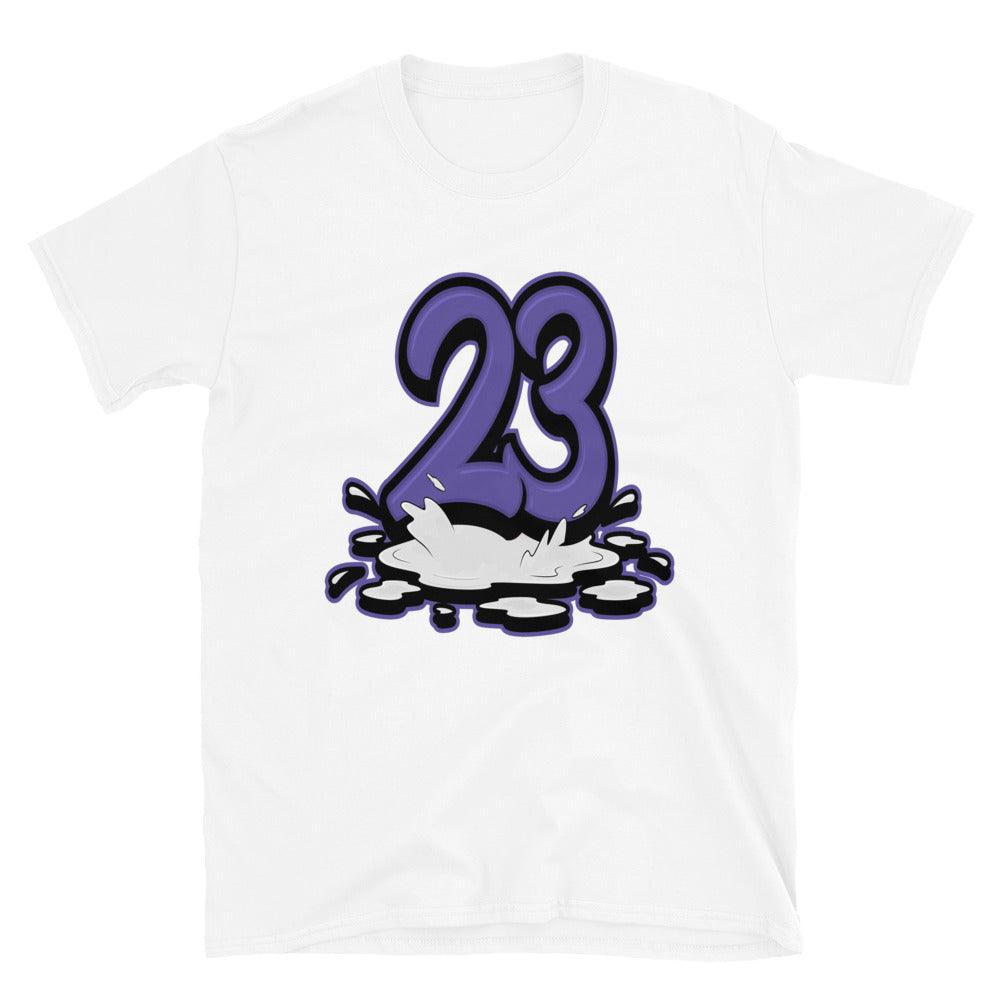 White 23 Melting Shirt AJ 1 Mid White Black Purple photo