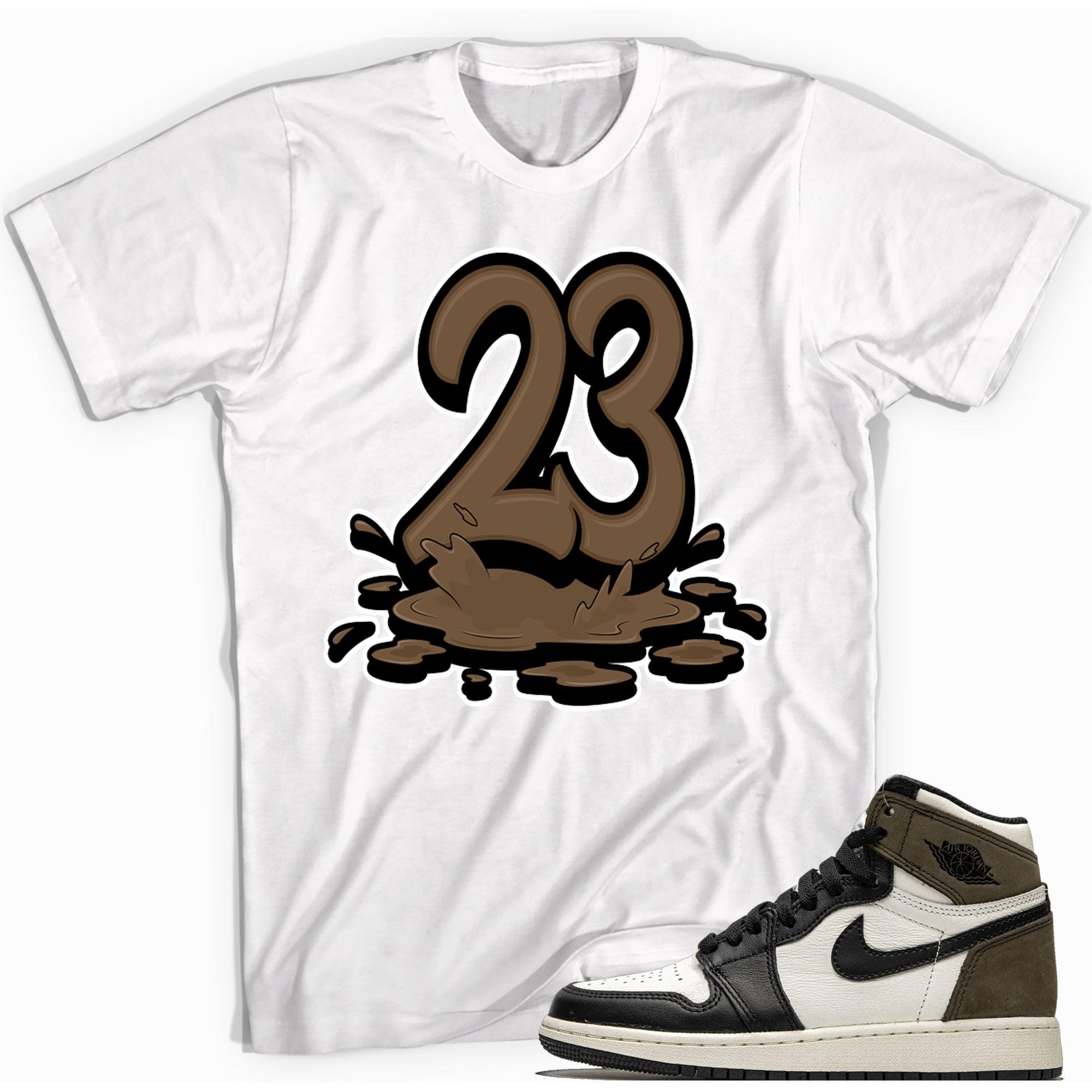 Number 23 Melting Shirt AJ 1 Retro High Dark Mocha photo