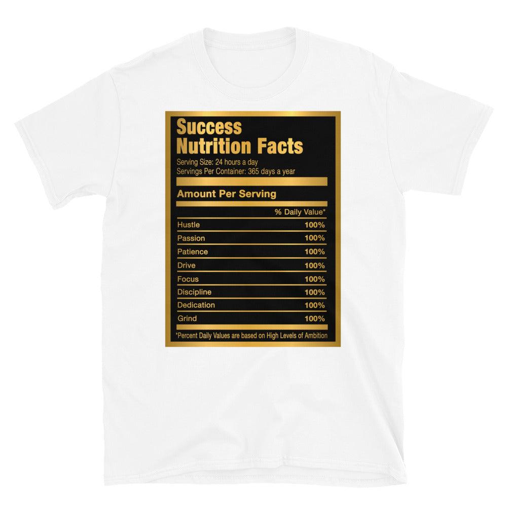 White Success Nutrition Shirt AJ 1 RETRO HIGH OG Black Metallic Gold photo
