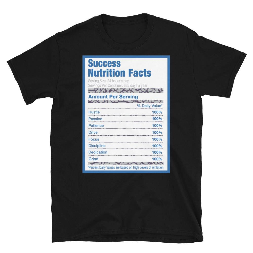 Black Success Nutrition Facts Shirt AJ 3 Retro Racer Blue photo