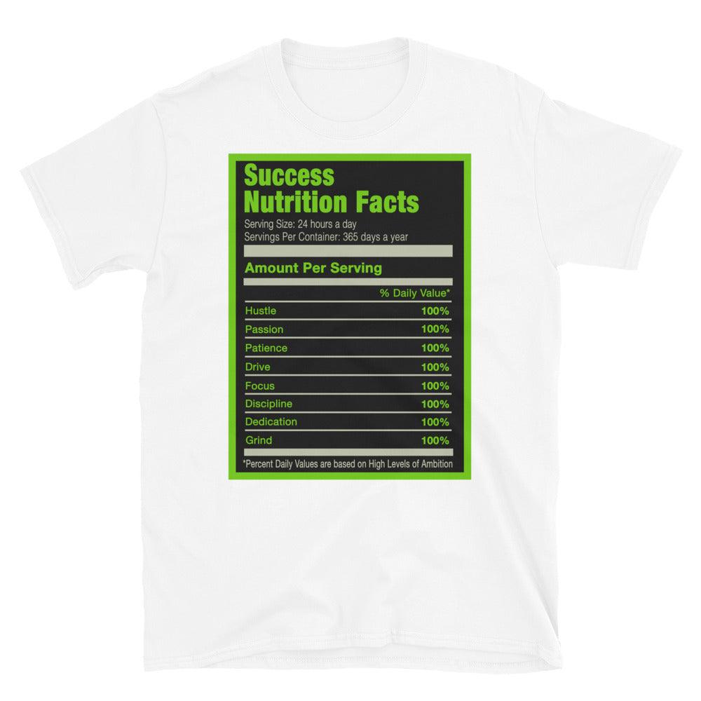 White Success Nutrition Facts Shirt AJ 6 Retro Electric Green photo