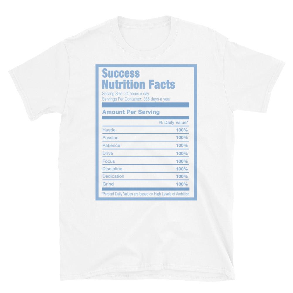 White Success Nutrition Facts Shirt AJ 6 Retro GG Still Blue photo