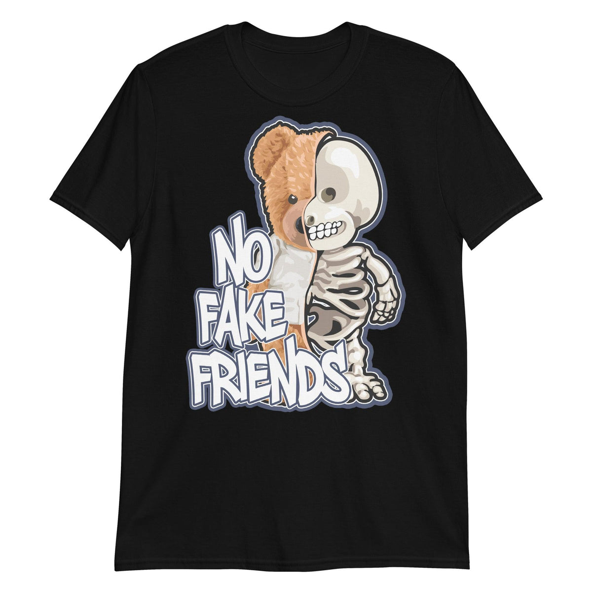 Black No Fake Friends Shirt Nike Dunk High Championship Navy photo