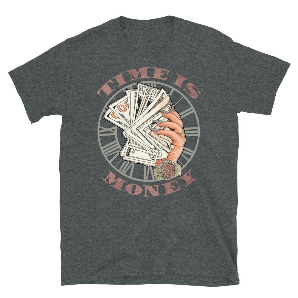 Heather Grey Time Is Money Shirt AJ 1s Patina photo