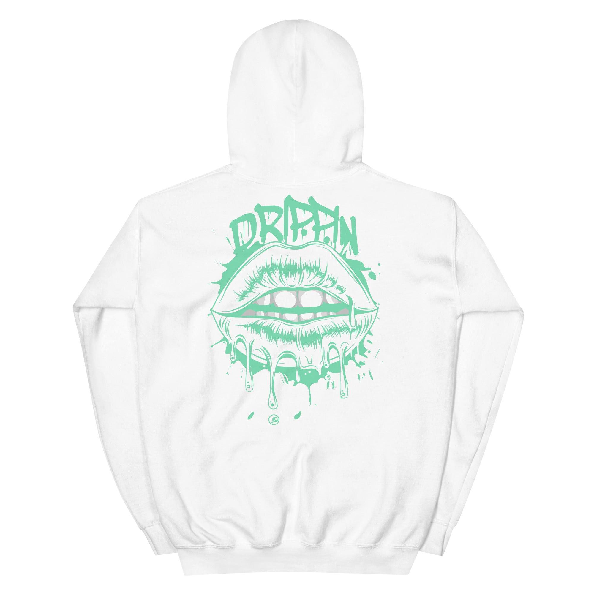 White Drippin Lips Hoodie Nike Dunk Low Green Glow photo