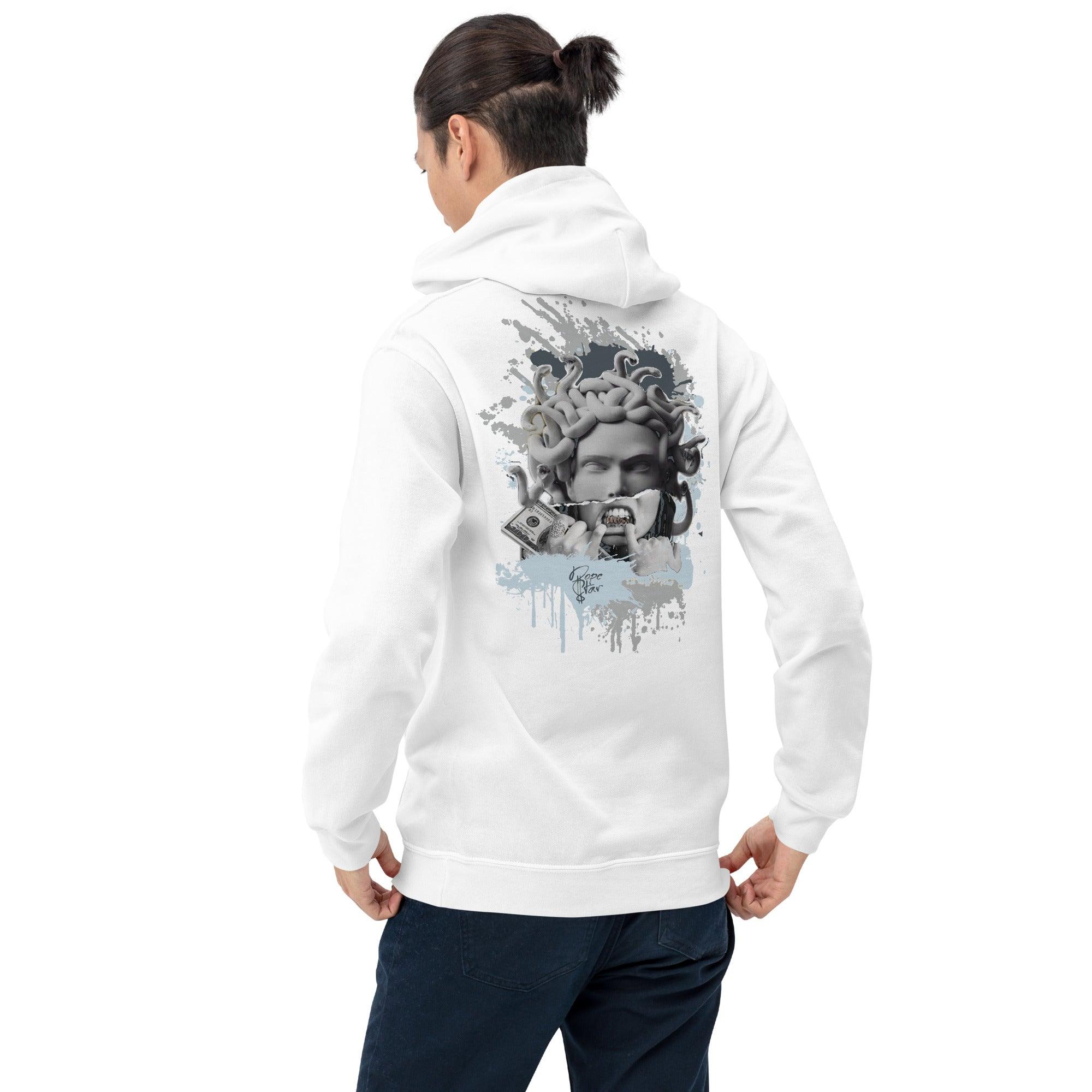 White Medusa Hoodie AJ 5s Blue Bird photo