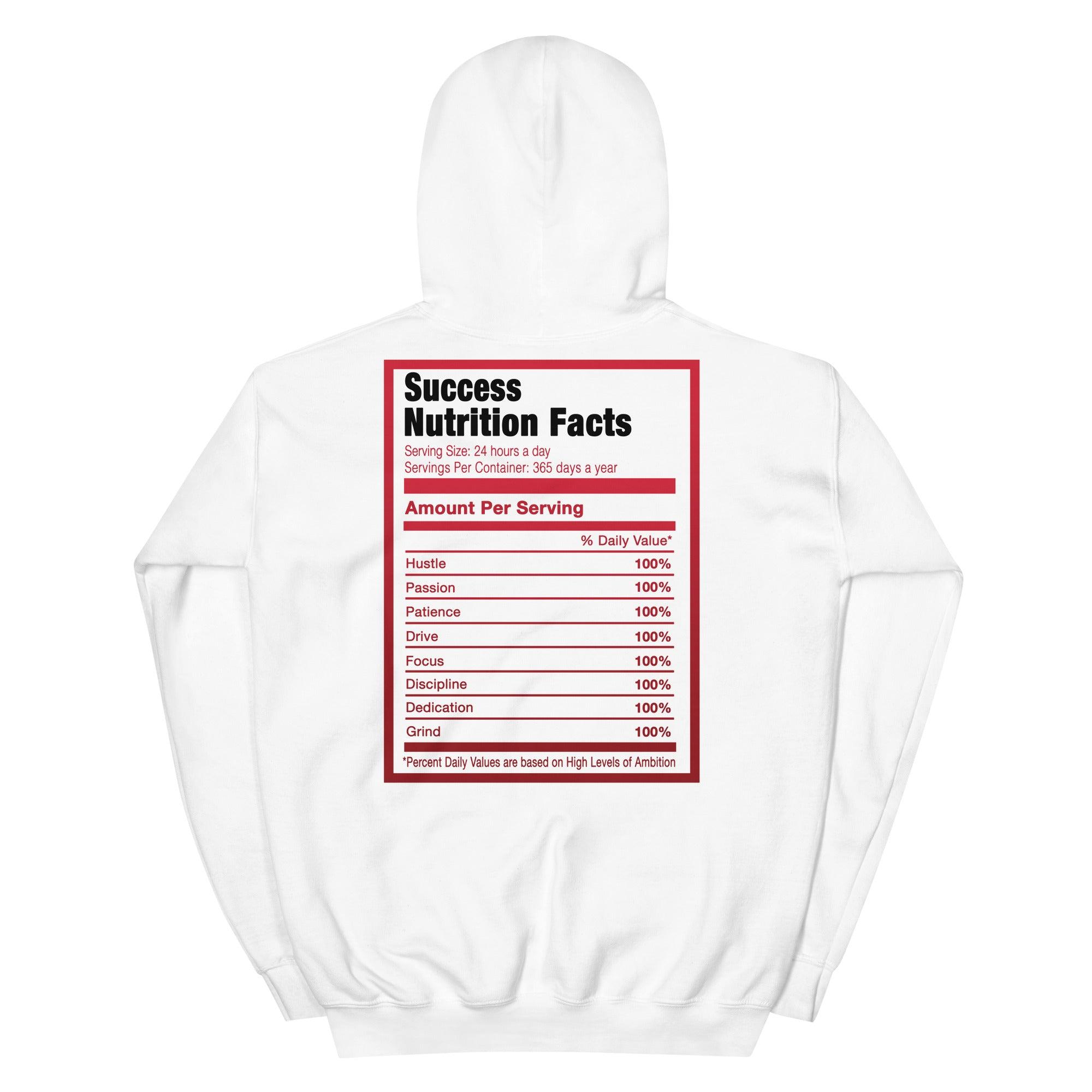 White Success Nutrition Facts Hoodie AJ 12 Twist photo